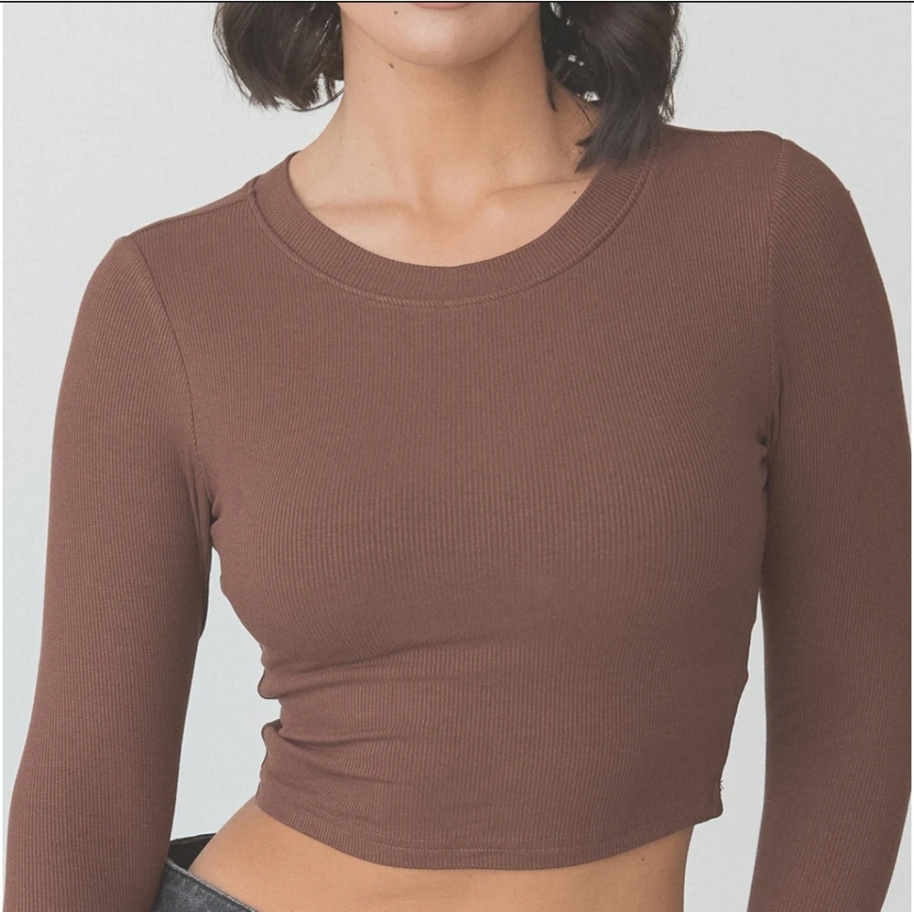Klassy - NWOT Ribbed Crew Neck Long Sleeve Crop